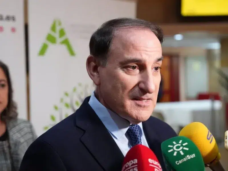 El presidente de la Confederación de Empresarios de Andalucía (CEA), Javier González de Lara, atiende a los medios. - MARÍA JOSÉ LÓPEZ - EUROPA PRESS