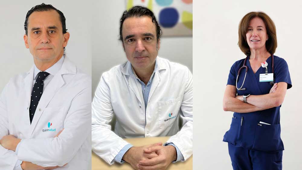 Los doctores Salvador Morales, Adolfo López y María José Lirola. - QuirónSalud
